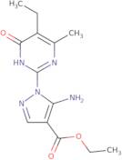 Ethyl 5-amino-1-(5-ethyl-4-methyl-6-oxo-1,6-dihydropyrimidin-2-yl)-1{H}-pyrazole-4-carboxylate