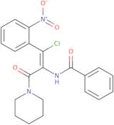 (Z)-N-(1-Chloro-1-(2-nitrophenyl)-3-oxo-3-(piperidin-1-yl)prop-1-en-2-yl)benzamide