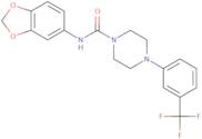 N-(1,3-Benzodioxol-5-yl)-4-[3-(trifluoromethyl)phenyl]tetrahydro-1(2H)-pyrazinecarboxamide