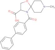 8-Methyl-4-(4-phenylbenzoyl)-1-oxa-4,8-diazaspiro[4.5]decane-3-carboxylic acid