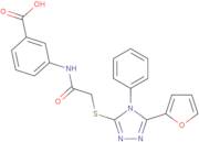 3-(2-{[5-(Furan-2-yl)-4-phenyl-4H-1,2,4-triazol-3-yl]sulfanyl}acetamido)benzoic acid