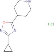 3-Cyclopropyl-5-(piperidin-4-yl)-1,2,4-oxadiazole hydrochloride