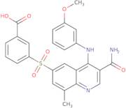 3-((3-carbamoyl-4-((3-methoxyphenyl)amino)-8-methylquinolin-6-yl)sulfonyl)benzoic acid