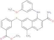 Methyl 3-(3-carbamoyl-4-(3-methoxyphenylamino)-8-methylquinolin-6-ylthio)benzoate