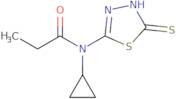 N-Cyclopropyl-N-(5-sulfanyl-1,3,4-thiadiazol-2-yl)propanamide