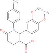 2-(3,4-Dimethoxyphenyl)-1-(4-methylphenyl)-6-oxopiperidine-3-carboxylic acid