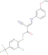 (2Z)-4-[3-Chloro-5-(trifluoromethyl)pyridin-2-yl]sulfanyl-2-[(3-methoxyanilino)methylidene]-3-oxobutanenitrile