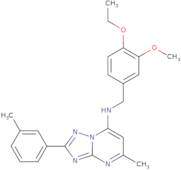 N-[(4-Ethoxy-3-methoxyphenyl)methyl]-5-methyl-2-(3-methylphenyl)-[1,2,4]triazolo[1,5-a]pyrimidin-7…