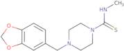 (4-(benzo[3,4-d]1,3-dioxolan-5-ylmethyl)piperazinyl)(methylamino)methane-1-thione