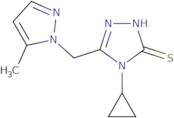 4-Cyclopropyl-5-(5-methyl-pyrazol-1-ylmethyl)-4H-[1,2,4]triazole-3-thiol