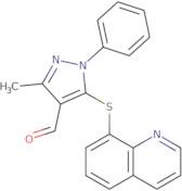 3-Methyl-1-phenyl-5-(quinolin-8-ylsulfanyl)-1H-pyrazole-4-carbaldehyde