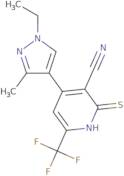 4-(1-Ethyl-3-methyl-1H-pyrazol-4-yl)-2-mercapto-6-trifluoromethyl-nicotinonitrile
