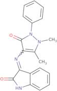 (3Z)-3-[(1,5-Dimethyl-3-oxo-2-phenyl-2,3-dihydro-1H-pyrazol-4-yl)imino]-2,3-dihydro-1H-indol-2-one