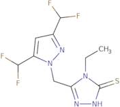 5-(3,5-Bis-difluoromethyl-pyrazol-1-ylmethyl)-4-ethyl-4H-[1,2,4]triazole-3-thiol