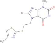 8-Bromo-3-methyl-7-[2-(4-methyl(1,3-thiazol-2-ylthio))ethyl]-1,3,7-trihydropur ine-2,6-dione