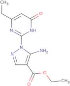 Ethyl 5-amino-1-(4-ethyl-6-oxo-1,6-dihydropyrimidin-2-yl)-1{H}-pyrazole-4-carboxylate