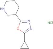 2-Cyclopropyl-5-(piperidin-3-yl)-1,3,4-oxadiazole hydrochloride