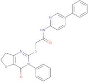 2-((4-oxo-3-Phenyl-3,4,6,7-tetrahydrothieno[3,2-d]pyrimidin-2-yl)thio)-N-(5-phenylpyridin-2-yl)acetamide