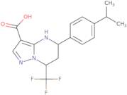 5-[4-(Propan-2-yl)phenyl]-7-(trifluoromethyl)-4H,5H,6H,7H-pyrazolo[1,5-a]pyrimidine-3-carboxylic a…