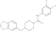(4-(benzo[3,4-d]1,3-dioxolan-5-ylmethyl)piperazinyl)-N-(3,4-dichlorophenyl)formamide