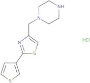 1-{[2-(Thiophen-3-yl)-1,3-thiazol-4-yl]methyl}piperazine hydrochloride
