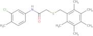 N-(3-Chloro-4-methylphenyl)-2-((2,3,4,5,6-pentamethylbenzyl)thio)acetamide