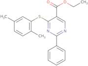 Ethyl 4-[(2,5-dimethylphenyl)sulfanyl]-2-phenyl-5-pyrimidinecarboxylate