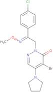 4-Bromo-2-[2-(4-chlorophenyl)-2-methoxyiminoethyl]-5-pyrrolidin-1-ylpyridazin-3-one