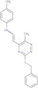 N-(2-(3-(Benzylsulfanyl)-6-methyl-1,2,4-triazin-5-yl)vinyl)-4-methylaniline