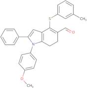 1-(4-Methoxyphenyl)-4-[(3-methylphenyl)sulfanyl]-2-phenyl-6,7-dihydro-1H-indole-5-carbaldehyde