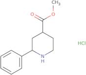 rac-Methyl (2R,4S)-2-phenylpiperidine-4-carboxylate hydrochloride, cis