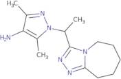 3,5-Dimethyl-1-[1-(6,7,8,9-tetrahydro-5H-[1,2,4]triazolo[4,3-a]azepin-3-yl)ethyl]-1H-pyrazol-4-ami…