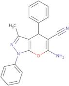 6-Amino-3-methyl-1,4-diphenyl-1,4-dihydropyrano[2,3-c]pyrazole-5-carbonitrile