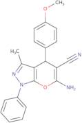 6-Amino-4-(4-methoxyphenyl)-3-methyl-1-phenyl-1H,4H-pyrano[2,3-c]pyrazole-5-carbonitrile