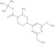 4-(6-Methoxy-2-methylsulfanyl-pyrimidin-4-yl)-2-methyl-piperazine-1-carboxylic acid tert-butyl e...