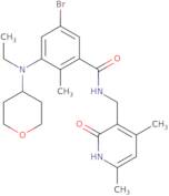 5-Bromo-N-((4,6-dimethyl-2-oxo-1,2-dihydropyridin-3-yl)methyl)-3-(ethyl(tetrahydro-2H-pyran-4-yl)a…