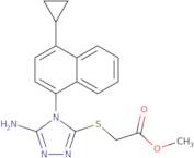 Methyl 2-(5-amino-4-(4-cyclopropylnaphthalen-1-yl)-4H-1,2,4-triazol-3-ylthio)acetate