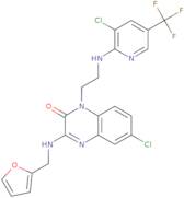 6-Chloro-1-[2-[[3-chloro-5-(trifluoromethyl)pyridin-2-yl]amino]ethyl]-3-(furan-2-ylmethylamino)quinoxalin-2-one