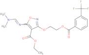 Ethyl 5-(dimethylaminomethylideneamino)-3-[2-[3-(trifluoromethyl)benzoyl]oxyethoxy]-1,2-oxazole-4-…