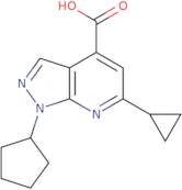 1-Cyclopentyl-6-cyclopropyl-1H-pyrazolo[3,4-b]pyridine-4-carboxylic acid