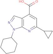 1-Cyclohexyl-6-cyclopropyl-1H-pyrazolo[3,4-b]pyridine-4-carboxylic acid