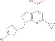 6-Cyclopropyl-1-[(5-methylfuran-2-yl)methyl]-1H-pyrazolo[3,4-b]pyridine-4-carboxylic acid