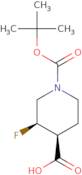 (3,4)-cis-1-(tert-butoxycarbonyl)-3-fluoropiperidine-4-carboxylic acid