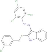 2-[(3-Chlorobenzyl)sulfanyl]-3H-indol-3-one N-(2,4,6-trichlorophenyl)hydrazone