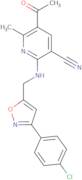 5-Acetyl-2-({[3-(4-chlorophenyl)-1,2-oxazol-5-yl]methyl}amino)-6-methylpyridine-3-carbonitrile