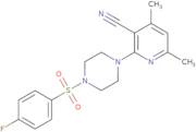 2-{4-[(4-Fluorophenyl)sulfonyl]piperazino}-4,6-dimethylnicotinonitrile