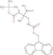 2-{[(tert-Butoxy)carbonyl]amino}-3-({[(9H-fluoren-9-yl)methoxy]carbonyl}amino)-2-methylpropanoic a…