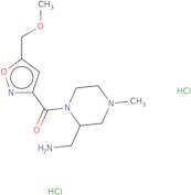 {1-[5-(Methoxymethyl)-1,2-oxazole-3-carbonyl]-4-methylpiperazin-2-yl}methanamine dihydrochloride