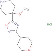 4-Methoxy-4-[3-(oxan-4-yl)-1,2,4-oxadiazol-5-yl]piperidine hydrochloride