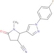 2-[1-(4-Fluorophenyl)-1H-pyrazol-4-yl]-1-methyl-5-oxopyrrolidine-3-carbonitrile